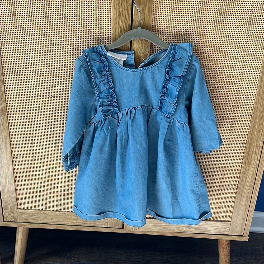 Blue Denim Ruffle Dress